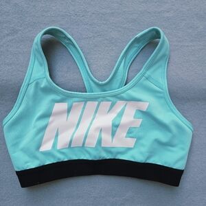 Nike Women's Aqua and Black Sports Bra Size Small